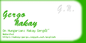 gergo makay business card